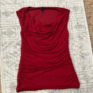 Maurices Red Ruched Blouse